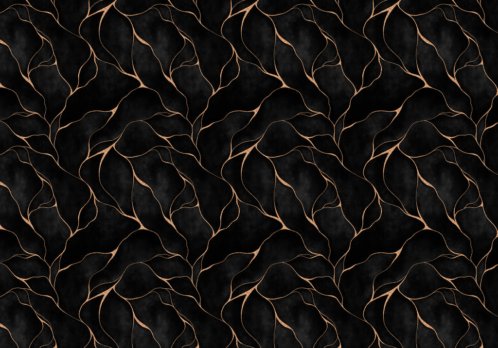 Black Gold Vein Wallpaper : Kintsugi Crack Mural - View 2