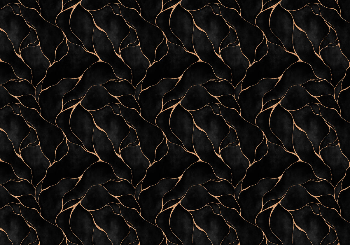 Black Gold Vein Wallpaper : Kintsugi Crack Mural - View 2