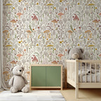 Mushroom Garden Wallpaper : Wildflower Folk Pattern - View 5