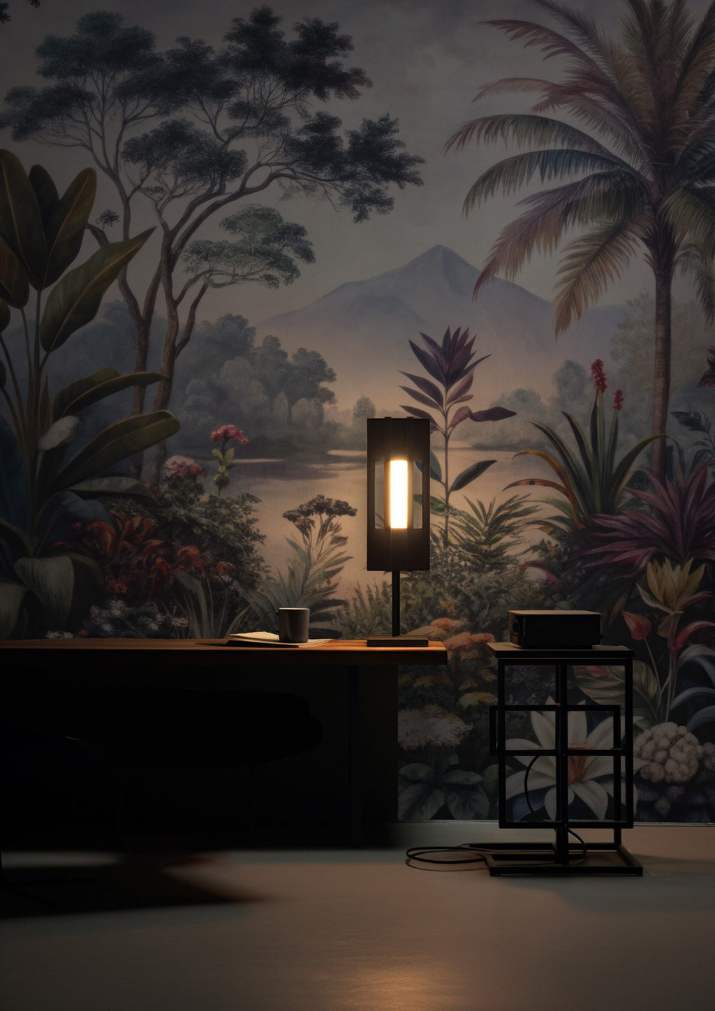 Tropical Garden Wallpaper : Lush Jungle and Lake Scenery Mural - View 3