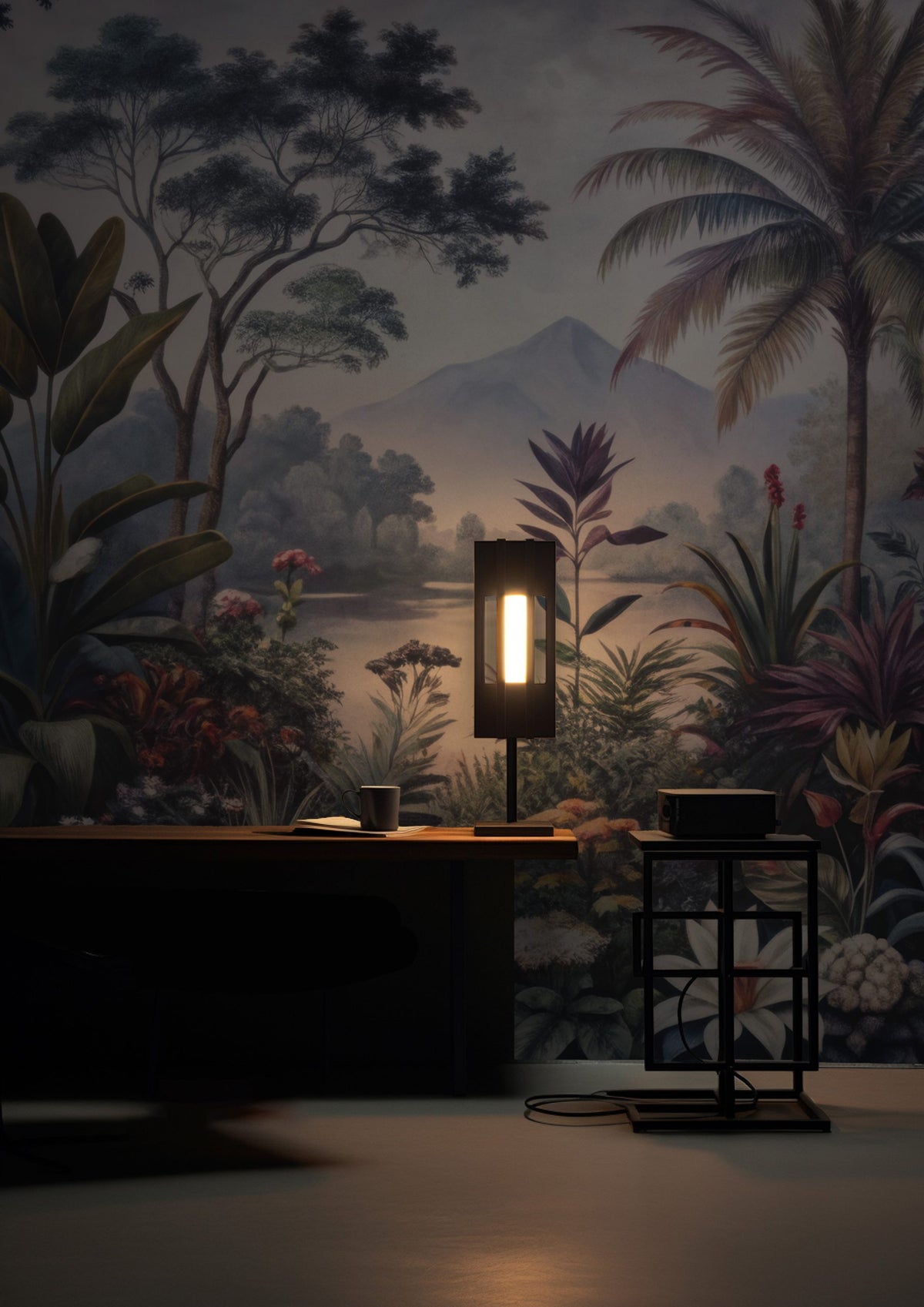 Tropical Garden Wallpaper : Lush Jungle and Lake Scenery Mural - View 3