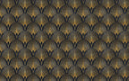 Black Gold Art Deco Wallpaper : Fan Pattern Mural - flat design