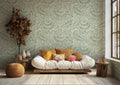 Sage Leaf Wallpaper : Arts and Crafts Foliage Pattern Mural
