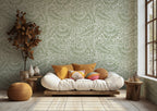 Sage Leaf Wallpaper : Arts and Crafts Foliage Pattern Mural