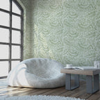 Sage Leaf Wallpaper : Arts and Crafts Foliage Pattern Mural - View 3