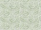 Sage Leaf Wallpaper : Arts and Crafts Foliage Pattern Mural - flat design