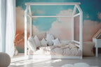 Pink and Blue Cloud Wallpaper : Painterly Sky Mural - View 5