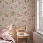 Woodland Animals Wallpaper : Fox, Bear and Squirrel Nursery Pattern Mural - View 5