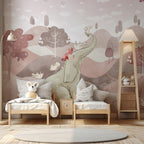 Elephant Friends Wallpaper : Pastel Hills Kids Mural - View 3