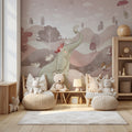 Elephant Friends Wallpaper : Pastel Hills Kids Mural