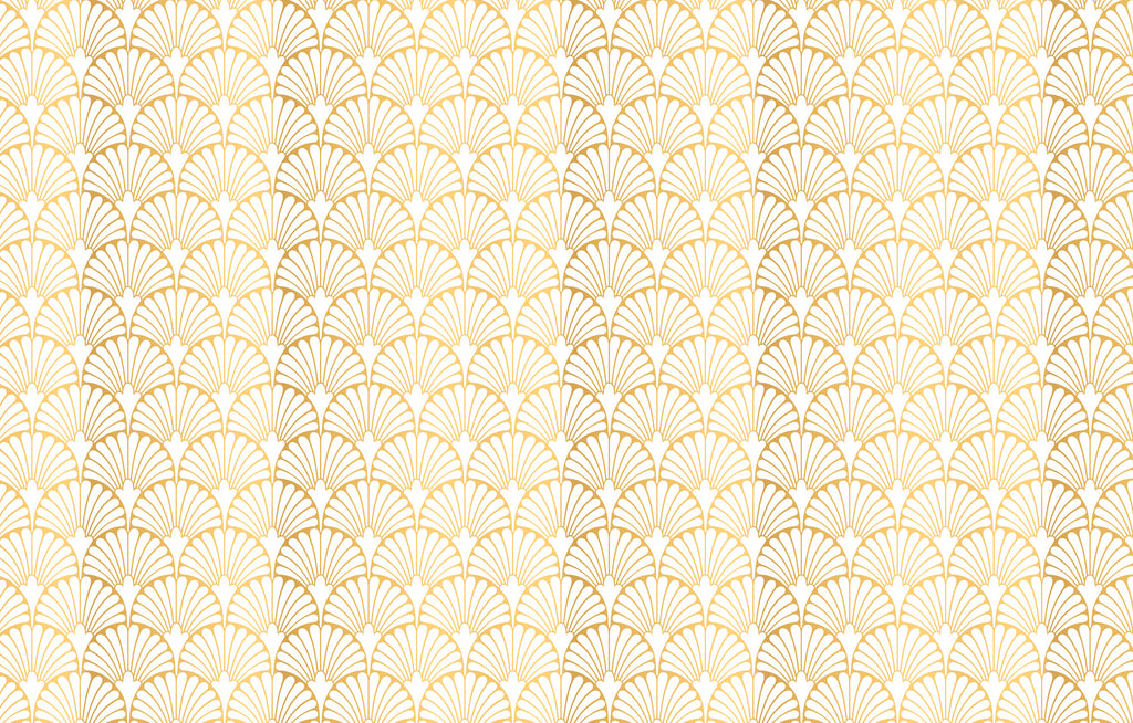 Gold Art Deco Wallpaper : Scallop Fan Pattern - View 2