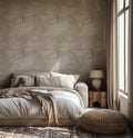 Beige Crane Wallpaper : Subtle Japanese Bird Pattern Mural
