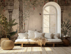 Peacock Garden Wallpaper : Ancient Columns and Fountain Mural - View 2