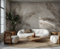 Beige Banana Leaf Wallpaper : Soft Tropical Plant Mural