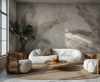 Beige Banana Leaf Wallpaper : Soft Tropical Plant Mural