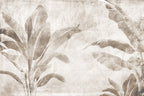 Beige Banana Leaf Wallpaper : Soft Tropical Plant Mural - flat design