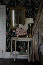Dark Fantasy Nature Wallpaper : Rabbits and Owls Folk Pattern - View 4
