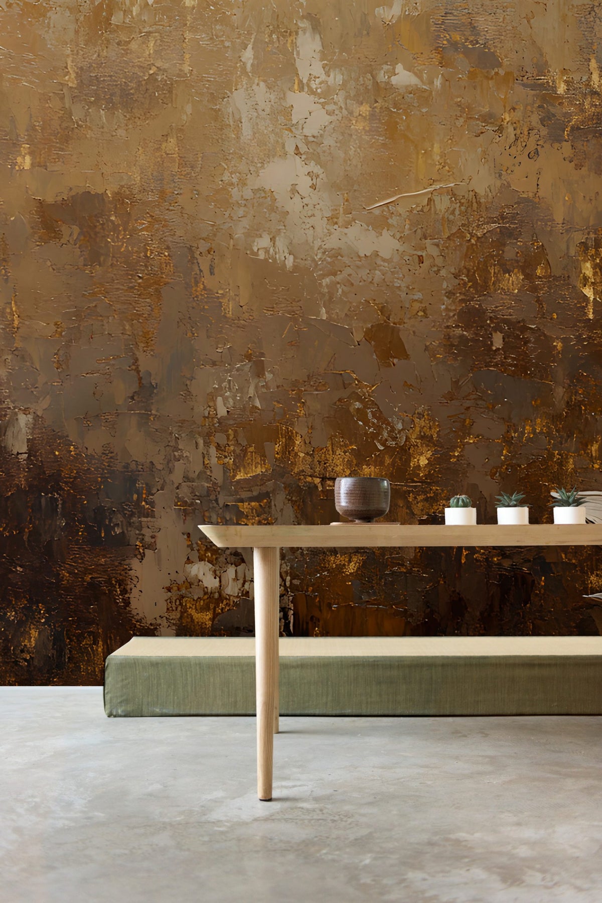 Gold Buddha Wallpaper : Lotus Meditation Art Mural - View 4