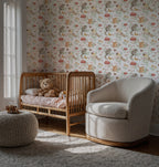 Cute Squirrel Wallpaper : Woodland Friends Kids Pattern Mural - View 2