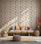 Cute Squirrel Wallpaper : Woodland Friends Kids Pattern Mural - View 3