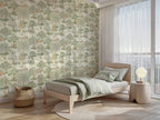Deer and Forest Wallpaper : Green Woodland Toile Mural - View 3
