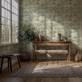 Deer and Forest Wallpaper : Green Woodland Toile Mural