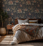 Indian Elephant Wallpaper : Tiger and Palm Folk Art Mural - View 3