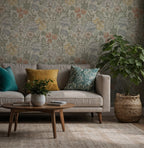 Pastel Floral Wallpaper : Muted Vintage Garden Flower Mural - View 3