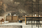 Dark Moody Forest Wallpaper : Vintage Grey Foliage Wall Mural - View 5