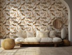 Modern Leopard Wallpaper : Walking Leopards Cream Animal Mural - View 3