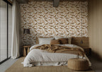 Modern Leopard Wallpaper : Walking Leopards Cream Animal Mural - View 4