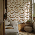 Modern Leopard Wallpaper : Walking Leopards Cream Animal Mural