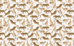 Modern Leopard Wallpaper : Walking Leopards Cream Animal Mural - View 2