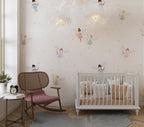 Magical Fairies Wallpaper : Tiny Pastel Fairy Pattern Nursery Mural - View 4