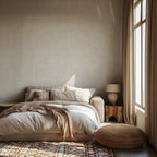 Beige Stripe Wallpaper : Subtle Vertical Line Textured Mural - View 4