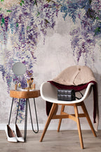 Purple Wisteria Wallpaper : Hanging Blossom Garden Floral Mural - View 4