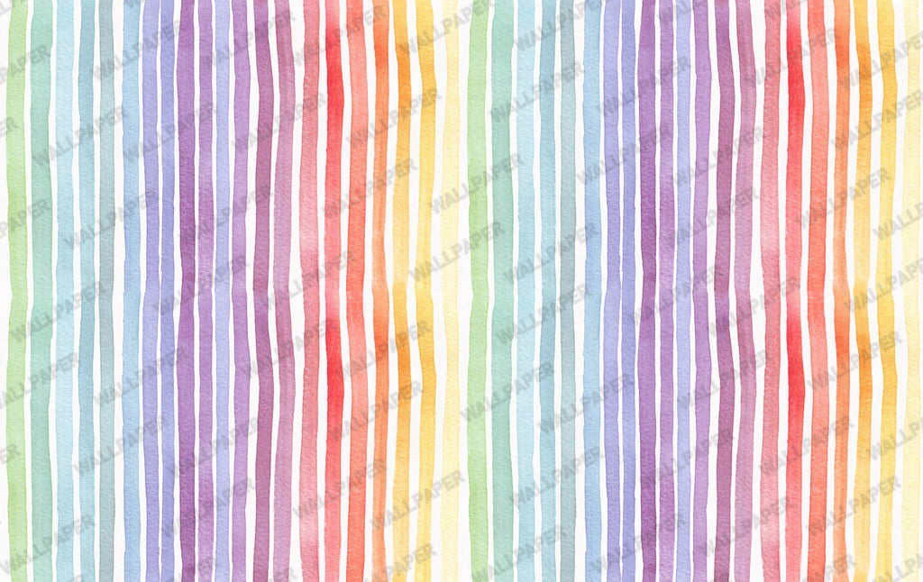 Watercolour Stripe Wallpaper : Pastel Pink and Lilac Painted Stripe Mural - View 2
