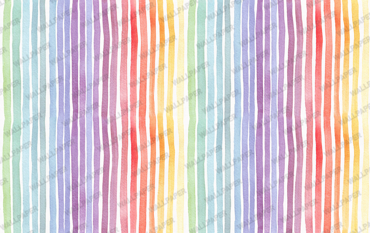 Watercolour Stripe Wallpaper : Pastel Pink and Lilac Painted Stripe Mural - View 2