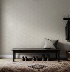 Minimal Gold Line Wallpaper : Cream Dash and Dot Textured Mural - View 5