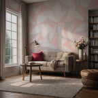 Scandinavian Triangle Wallpaper : Pastel Pink Geometric Mural - View 4