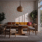 Scandinavian Triangle Wallpaper : Pastel Pink Geometric Mural - View 6