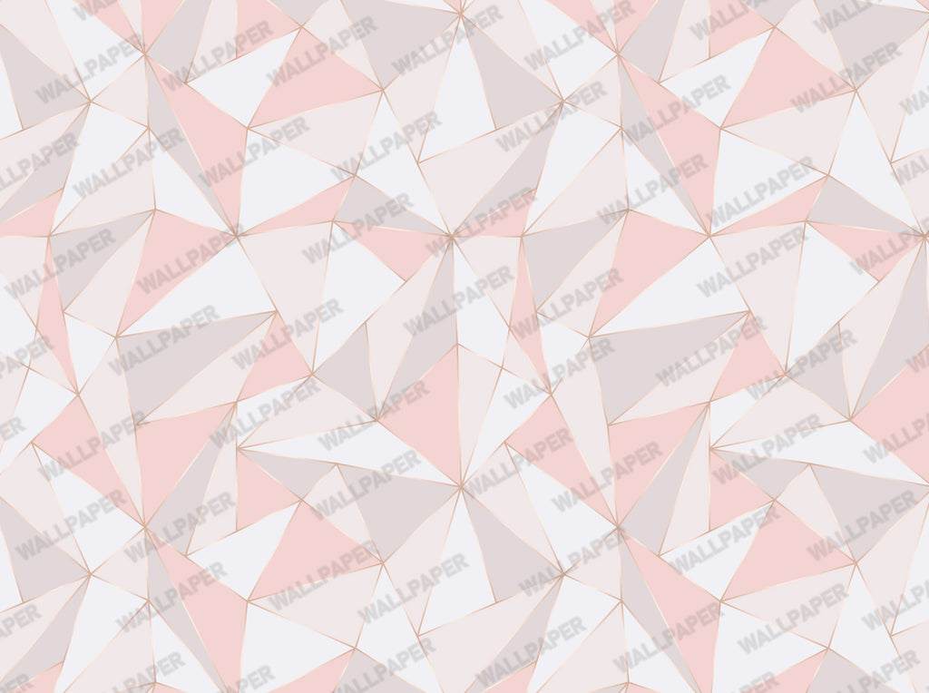 Scandinavian Triangle Wallpaper : Pastel Pink Geometric Mural - View 2