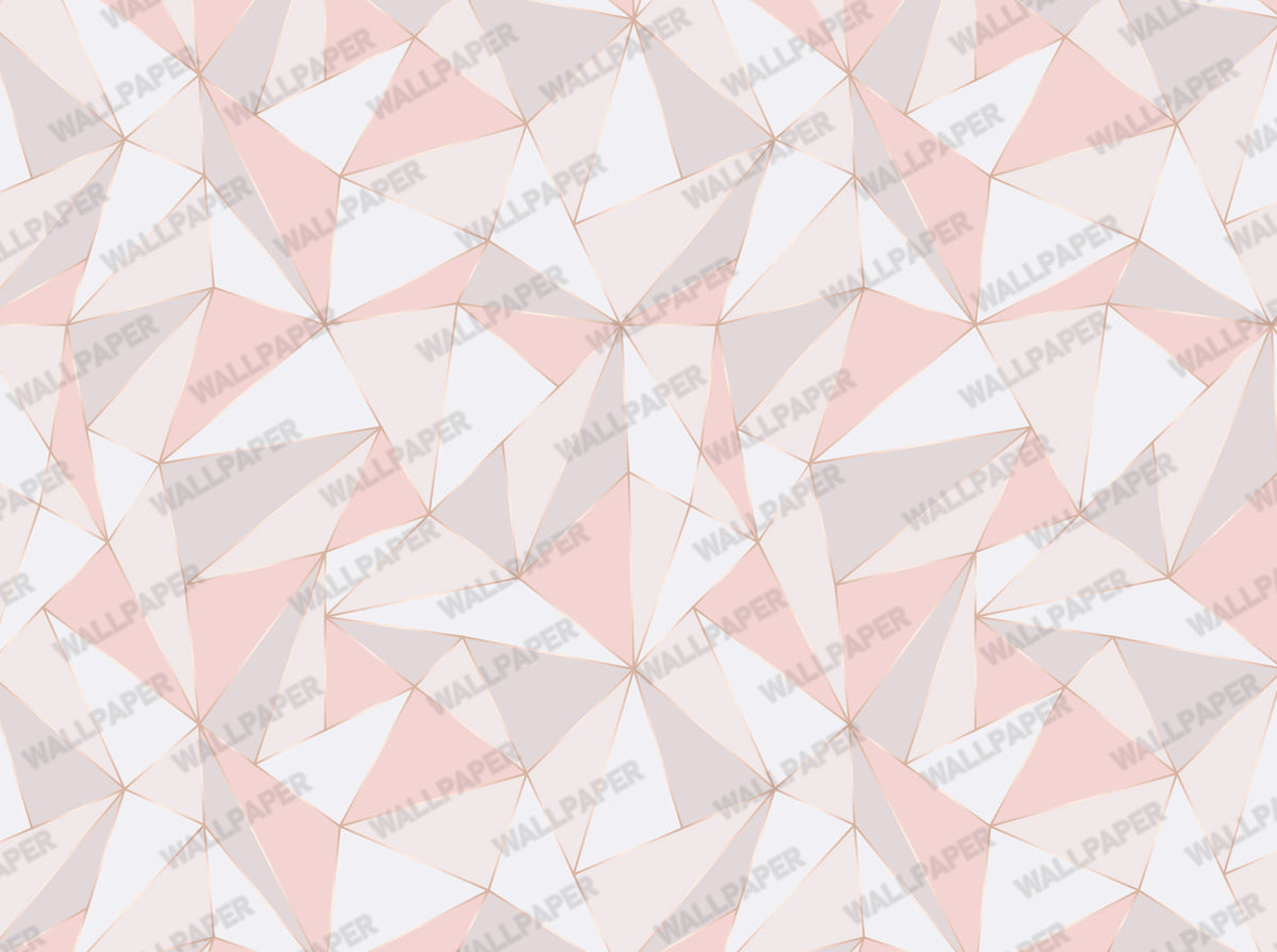 Scandinavian Triangle Wallpaper : Pastel Pink Geometric Mural - View 2