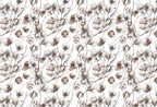 Cotton Flower Wallpaper : White Branch Neutral Wall Mural - View 2