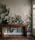 Tropical Cactus Wallpaper : Desert Green Succulent Garden Mural