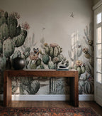 Tropical Cactus Wallpaper : Desert Green Succulent Garden Mural