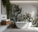 Tropical Cactus Wallpaper : Desert Green Succulent Garden Mural - View 4