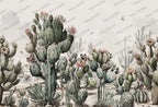 Tropical Cactus Wallpaper : Desert Green Succulent Garden Mural - View 2