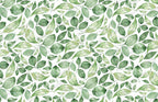 Green Leaf Wallpaper : Fresh Watercolour Foliage Wall Mural - View 2