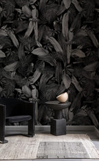 Monochrome Parrot Wallpaper : Black and White Tropical Mural - View 3